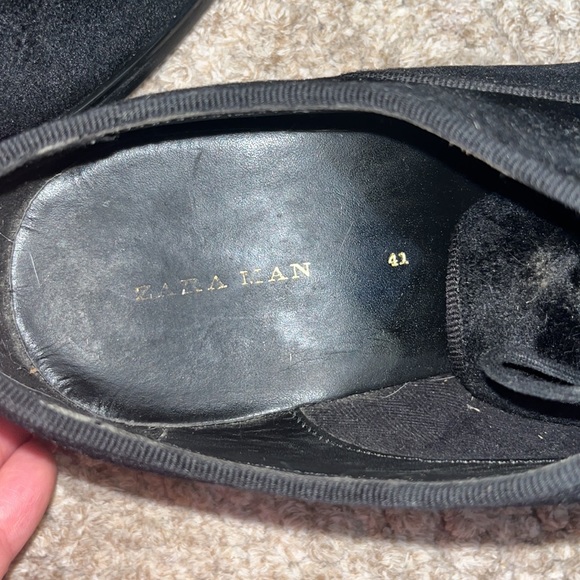 Zara Men’s Velvet Dress Shoes Black - Picture 4 of 7